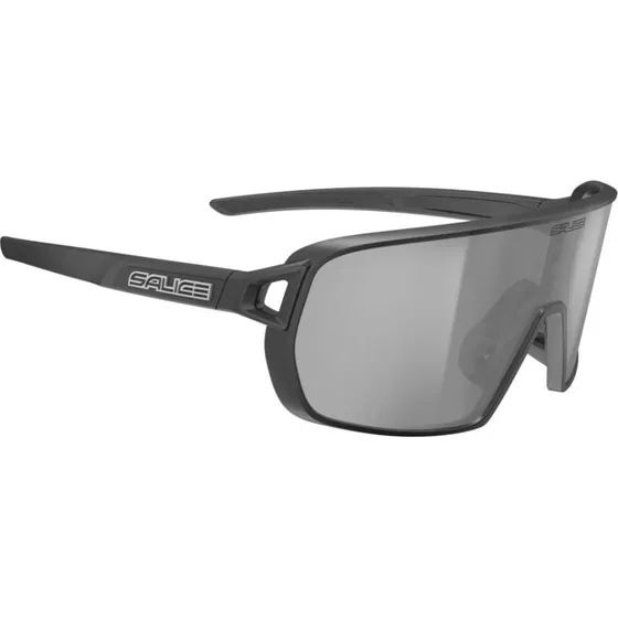 Salice 028 Gafas de Sol Unisex - Negro con Lente Espejo Plateada