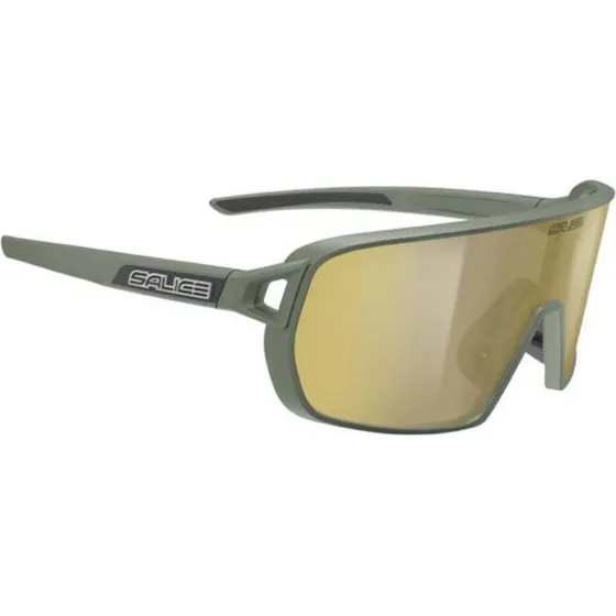 Salice 028 Gafas de Sol Unisex Verde con Lentes de Espejo Doradas