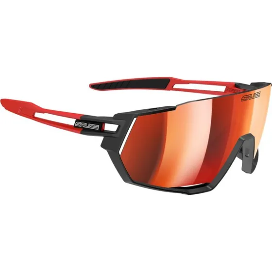 Salice 029 Gafas de Sol Unisex Negro con Lentes Rojas Deportivas