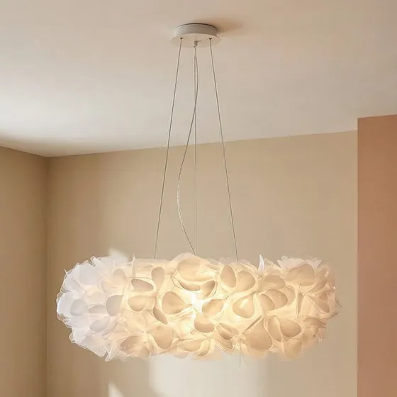Slamp Lámpara Colgante Clizia Mama Non Mama, Ø78 cm, Blanco/Transparente