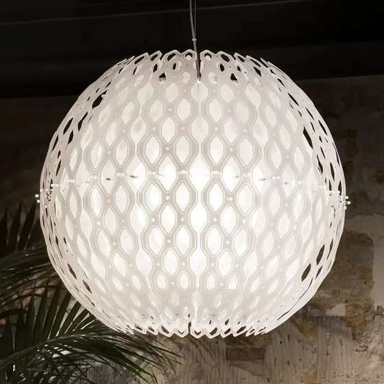 Slamp Charlotte Globe Lámpara Colgante Blanca con Patrón de Panal