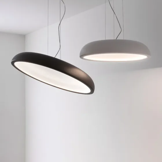 Stilnovo Lámpara colgante LED Reflexio, Ø65 cm, blanca