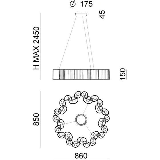 Stilnovo Lámpara Colgante LED Honey de 86 cm, Atenuable, Blanca