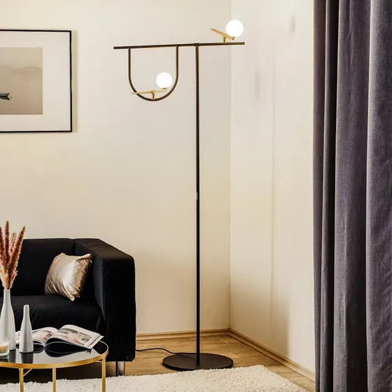 Artemide Yanzi F Lámpara de Pie en Latón y Madera