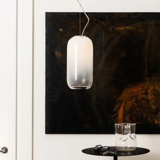 Artemide Gople Lámpara Colgante Blanca de Vidrio Soplado