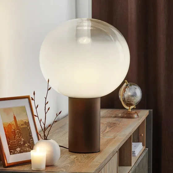 Artemide Laguna 37 Lámpara de Sobremesa Bronze con Pantalla de Vidrio
