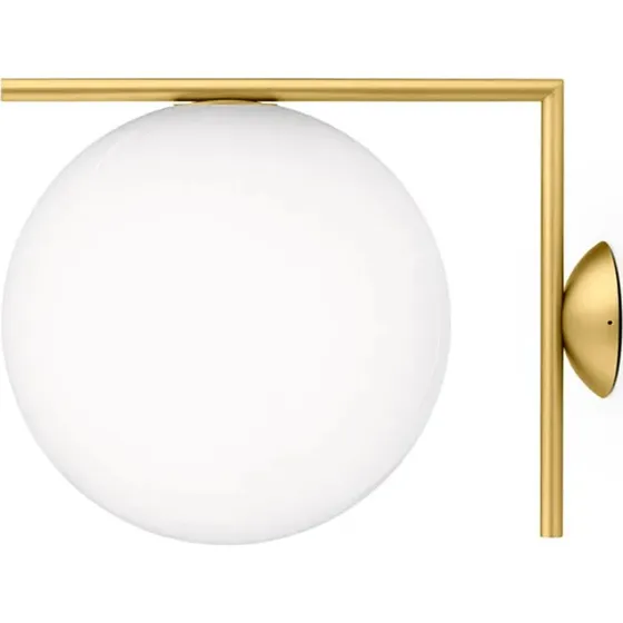 Flos Lámpara de Pared IC Lights C/W2 Latón Pulido y Opal