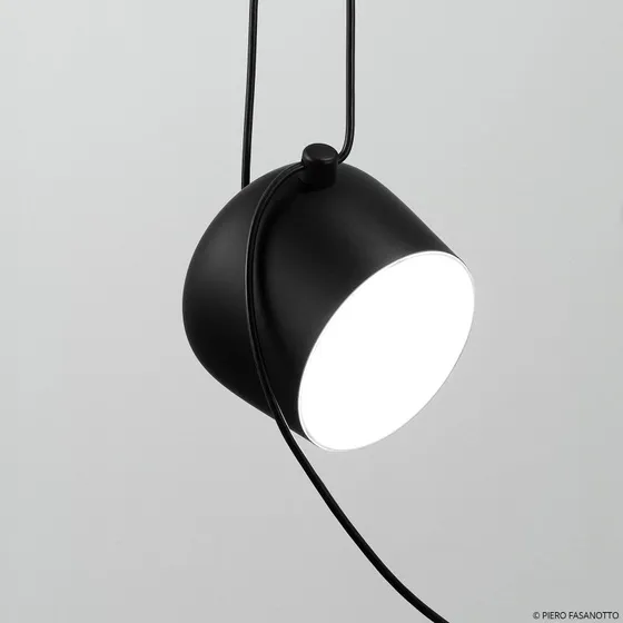 Flos Lámpara Colgante AIM Small Negra - Diseño de Aluminio