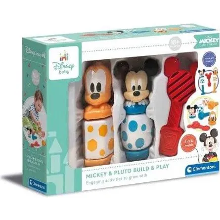 Clementoni Juguete de Construcción Mickey Mouse y Pluto, 18+ meses