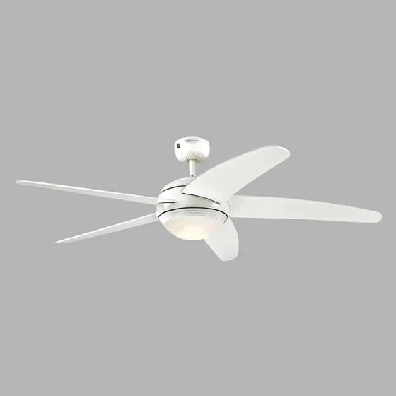 Westinghouse Ventilador de Techo LED Bendan Blanco con Aspas de Madera