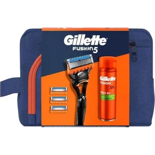 Gillette Fusion 5 Neceser + 3 Recambios + Gel 200 ml