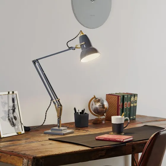 Anglepoise Original 1227 Lámpara de Mesa Gris y Latón