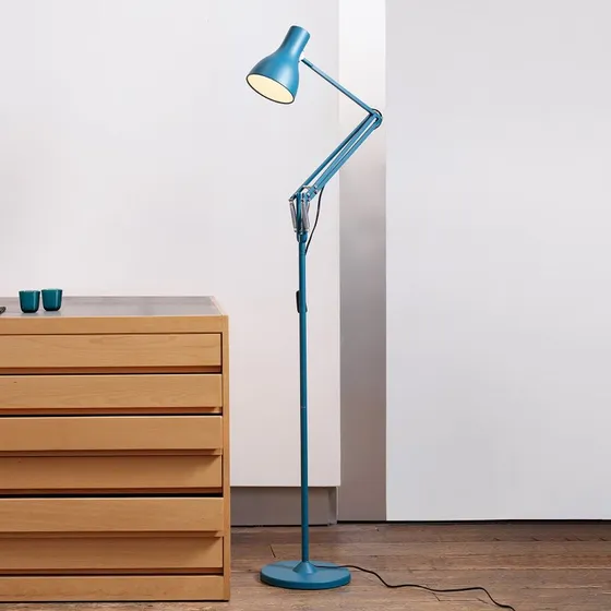 Anglepoise Type 75 Lámpara de Pie Margaret Howell Saxo Azul