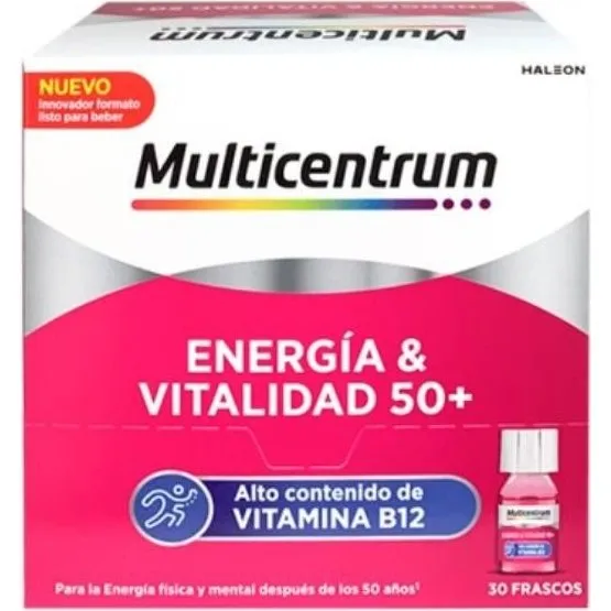 Multicentrum Energía Y Vitalidad 50+ Sabor Frambuesa 30 Frascos