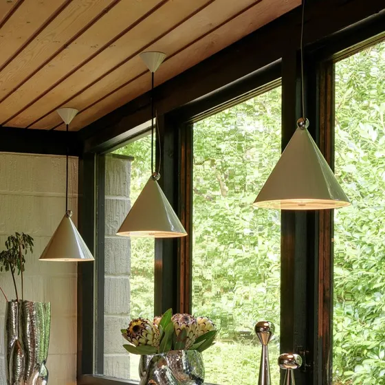 Tom Dixon Lámpara Colgante LED Pose Gris-Beige Ø 25 cm