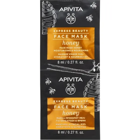 Apivita Mascarilla Facial Express Beauty con Miel, 2 x 8 ml