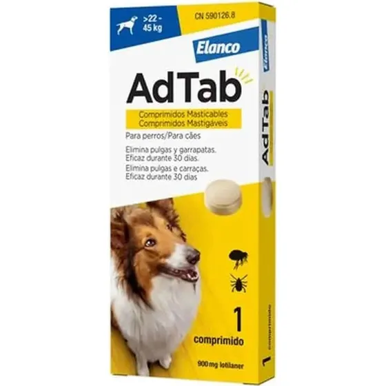 AdTab Antiparasitario Masticable para Perros 900mg (22-45kg)