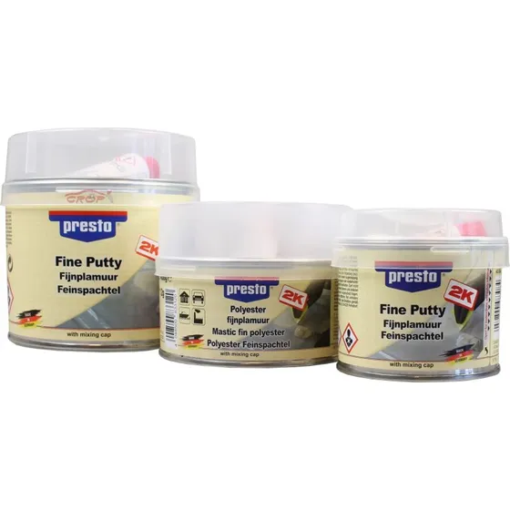 PRESTO 2K Masilla Fina + Endurecedor 250g