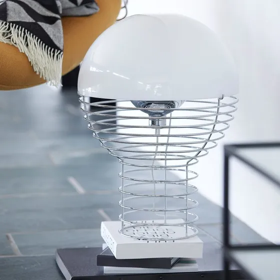 Verpan Wire Lámpara de Mesa Large Blanca