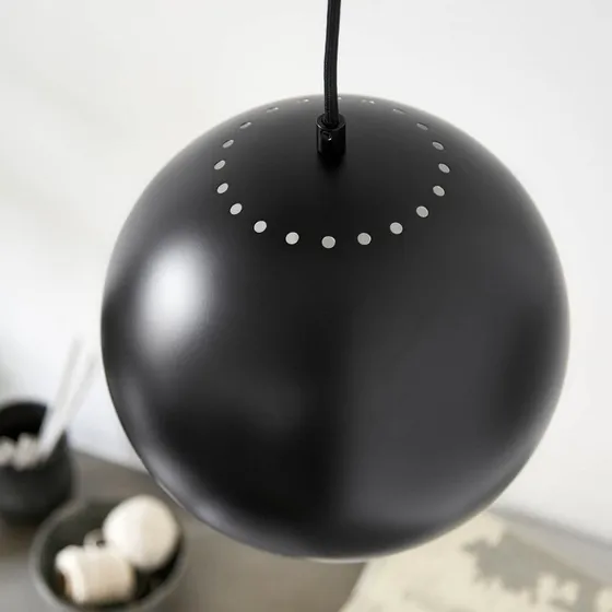Lámpara colgante FRANDSEN Ball, Ø 25 cm, negro mate