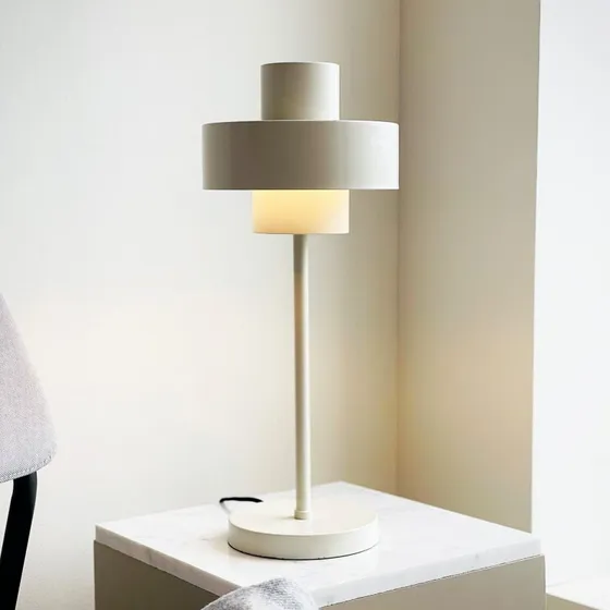 Dyberg Larsen Lámpara de Sobremesa Stoke Putty Blanco