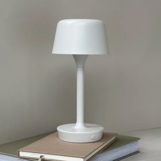 Dyberg Larsen Lámpara de Mesa LED Flow - Blanco Crema Portátil