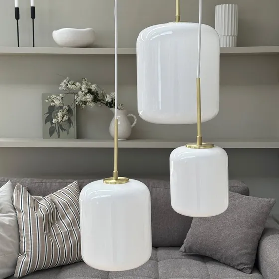 Dyberg Larsen Lámpara Colgante Silvia 20 cm Ópalo y Latón