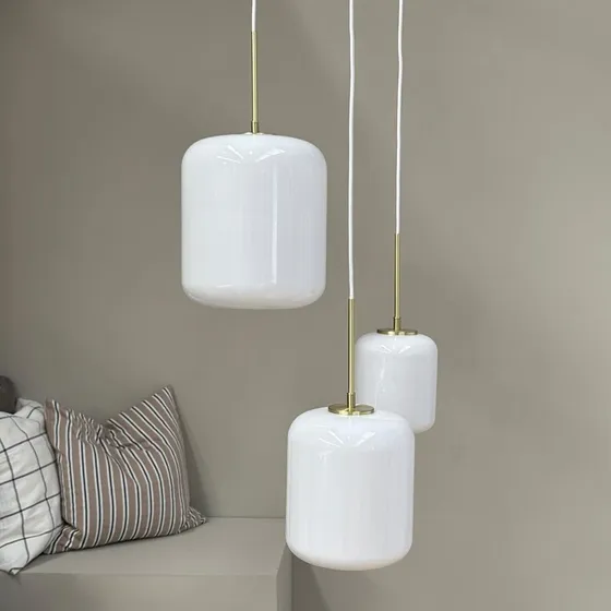 Dyberg Larsen Lámpara Colgante Silvia 25 cm Ópalo y Latón