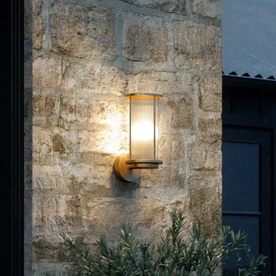 Nordlux Aplique de exterior Linton, latón, 30 cm, IP54