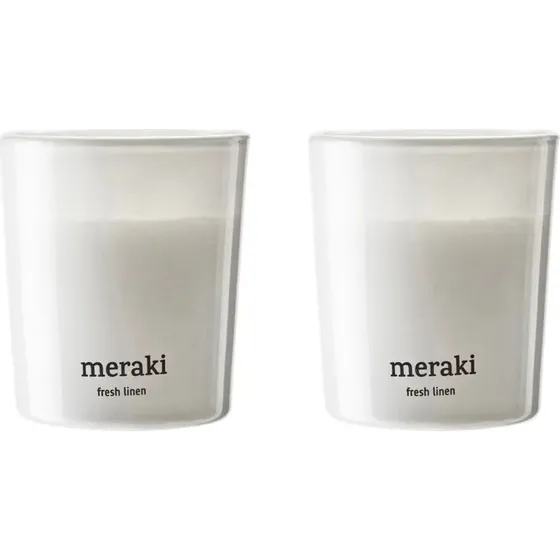 Meraki Velas Perfumadas Fresh Linen - Pack de 2 (12h)