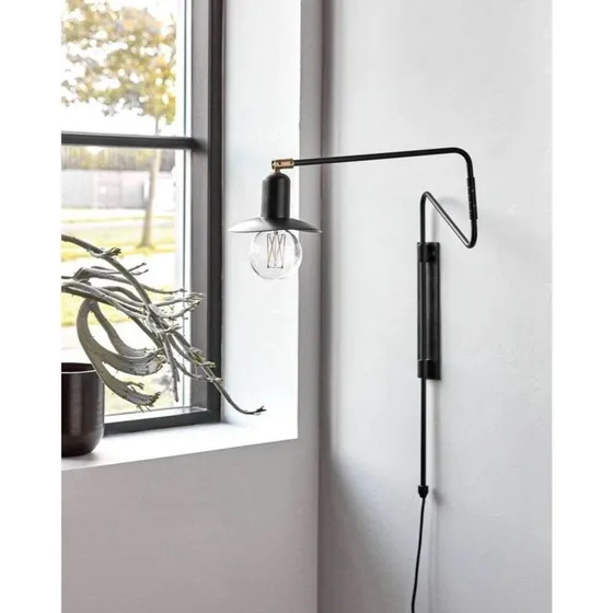 House Doctor Aplique de Pared Swing Negro
