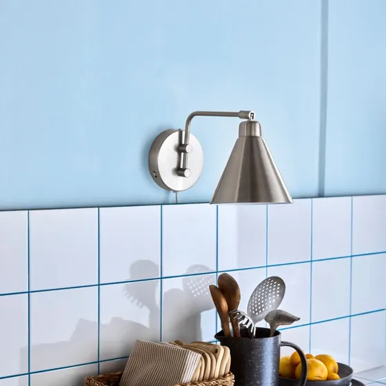 House Doctor Aplique de Pared Game 30 cm Plata Cepillada E14
