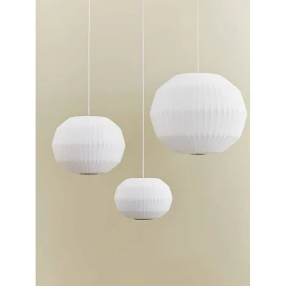 Herman Miller Lámpara Colgante Nelson Angled Sphere Bubble L Off-White