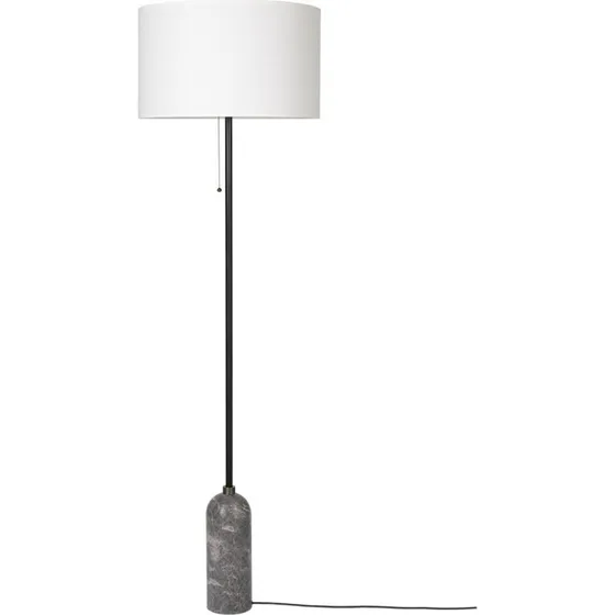GUBI Lámpara de Pie Gravity Mármol Gris y Blanco