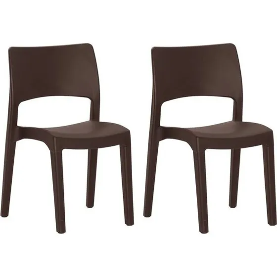 vidaXL Sillas de Jardín 2 Uds. Polipropileno Moca