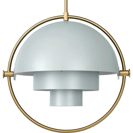 GUBI Lámpara Colgante Multi-Lite Ø36 Latón y Gris Mar