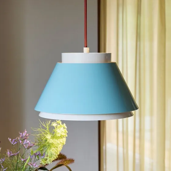 Hübsch Lámpara Colgante Remi Azul/Beige - Ø 25 cm