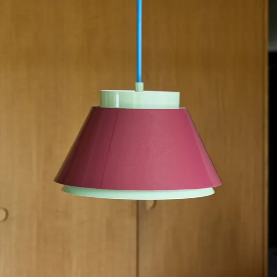 Hübsch Lámpara Colgante Remi Roja/Verde - Diseño Escandinavo 25 cm