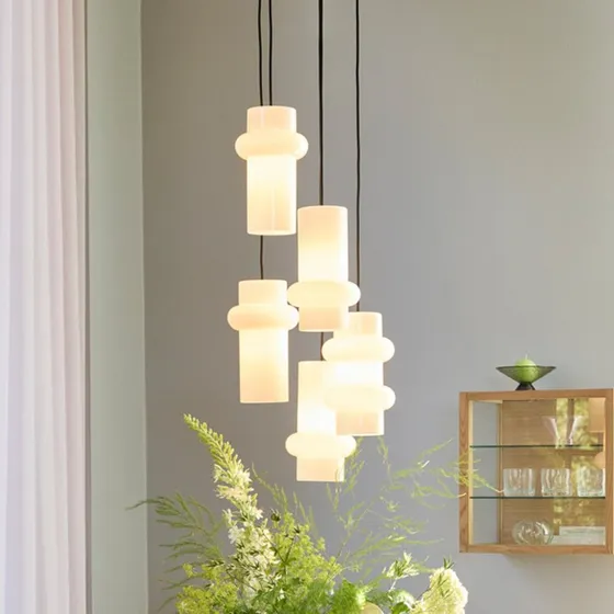 Hübsch Lámpara colgante Pilule Up, blanco brillante, Ø 15 cm