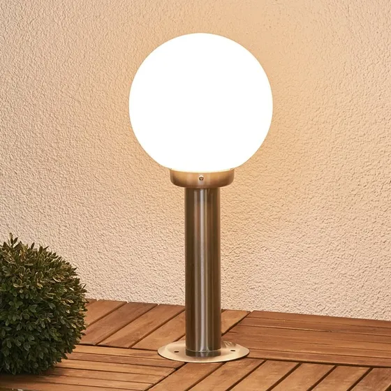 Lámpara de jardín Vedran Steel Lindby - Estilo Moderno Opalino