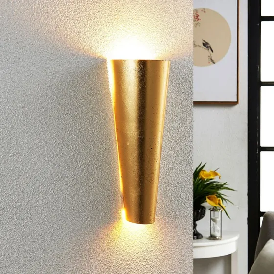 Lindby Aplique Conan en Oro - Lámpara de Pared Moderna