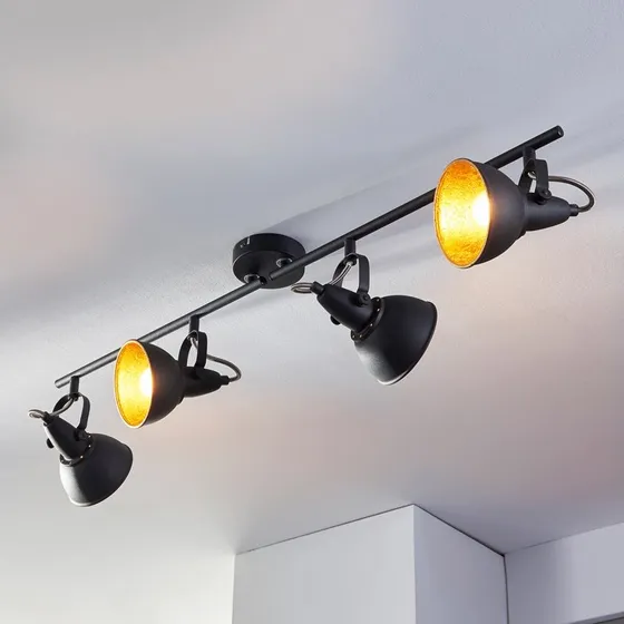Lindby Lámpara de Techo Julin Black/Gold - 4 Luces - 85 cm