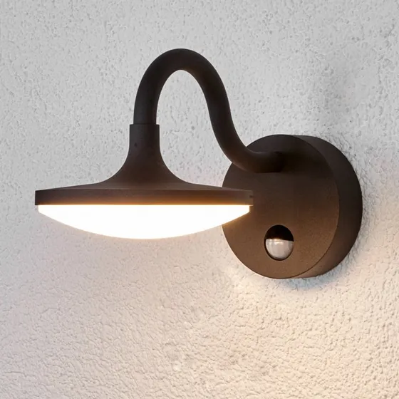 Lucande Aplique de Pared Exterior Finny Gris Oscuro con Sensor