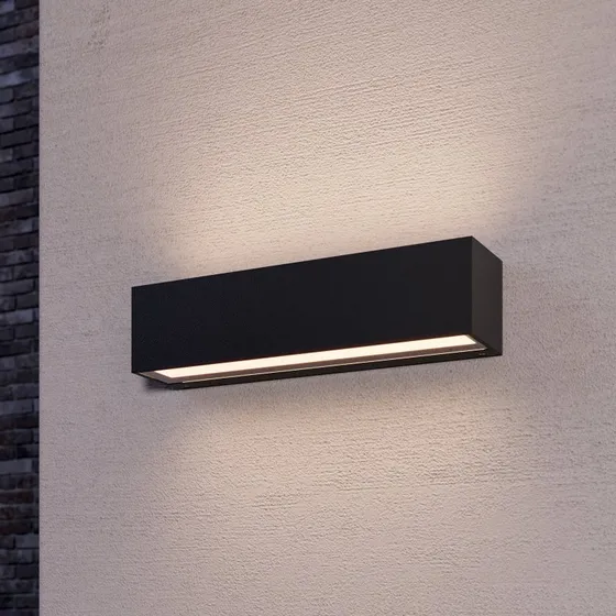Lucande Lengo Aplique de Pared LED Exterior Antracita 25 cm