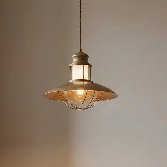 Lindby Lámpara Colgante Louisanne Brown - Estilo Marinero en Metal