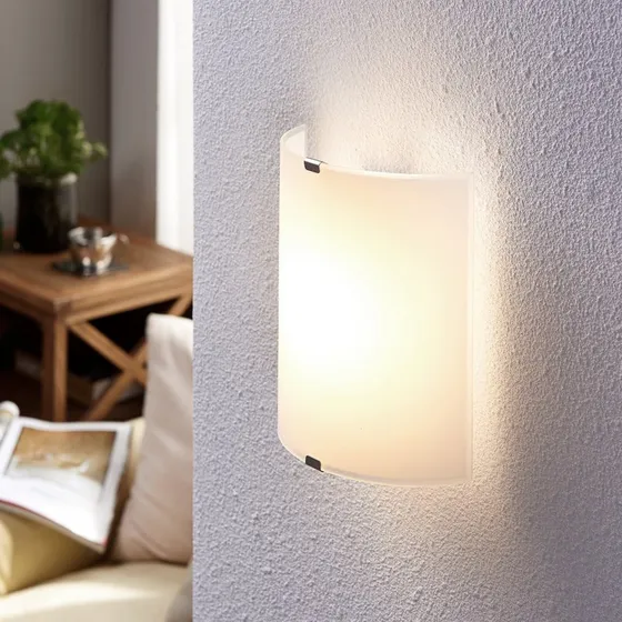 Lindby Helmi Aplique de Pared LED Opal Semicircular