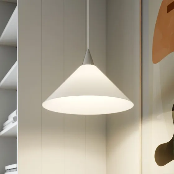 Lindby Lámpara Colgante Petra Blanca de Cristal - Diseño Moderno
