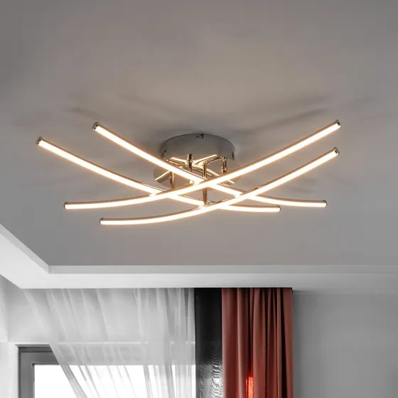 Lindby Lámpara de Techo Yael Chrome/White - Diseño Moderno LED