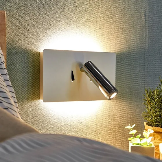 Lucande Elske Aplique de Pared LED Blanco con Brazo de Lectura