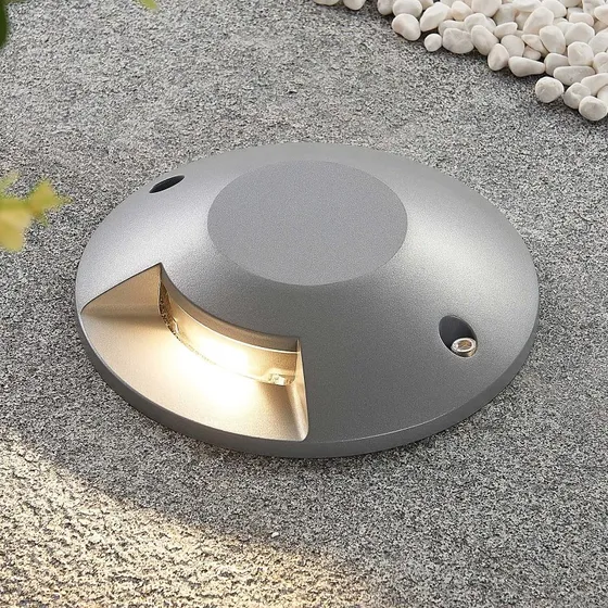 Lucande Foco LED de suelo Jeffrey - Plateado - Moderno